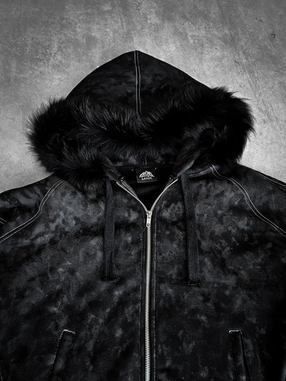 BLACK FUR HOODIE