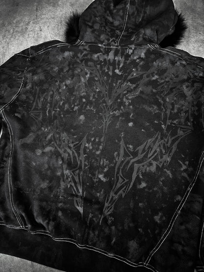 BLACK FUR HOODIE