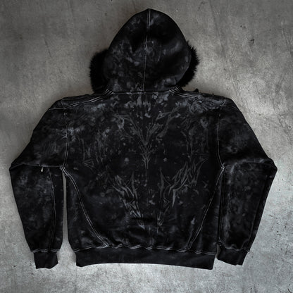 BLACK FUR HOODIE